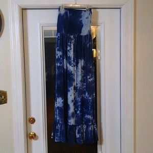 Boho Smocked Tie Dye Maxi Dress NWOT